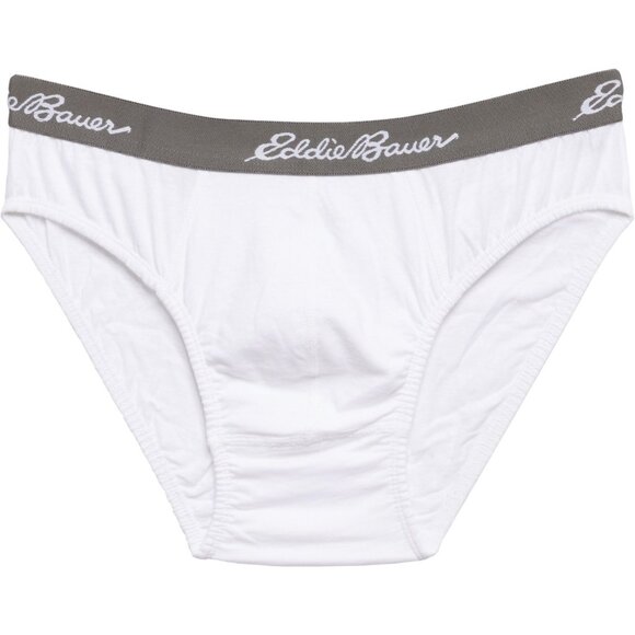 Eddie Bauer Men's M White 100% Cotton Classic Low Rise Briefs Underwear 5 Pack - Picture 4 of 4